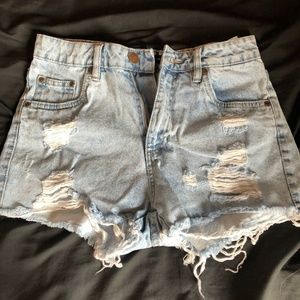 High-rise Jean Shorts Ripped